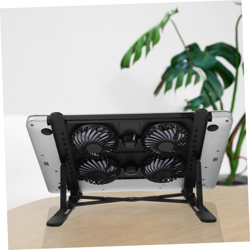 KONTONTY Laptop Cooling Stand Fan Desk Adjust Height Angle Slip
