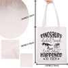 TSOTMO Dinosaurs Book Tote Bag For Book Lovers Reading Educator