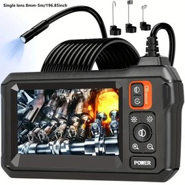 1920P HD Industrial Endoscope BorescopeCamera with Light, 4.3 Inch Screen HDDigital Snake Camera, Waterproof SewerInspection Camera with 8 LED Lights, SemiRigid Cable, Measuring Gauges   semi-rigid Car Scanner Fixed Diagnostic Tool