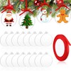 LATERN Pack of 60 Christmas Baubles Clear Acrylic Discs Ornaments,