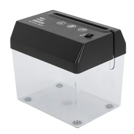 Desktop Mini Paper Shredder, Portable Strip Cut Shredder for Home Office Use, Paper Shredder Mini USB Document Cutter with Transparent Window Bin for A6 or A4 Paper