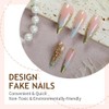 Gold Press on Nails Almond Fake Nails with Design Long