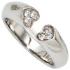 Jobo Women's Open Heart Ring 925 Sterling Silver 6 Zirconia