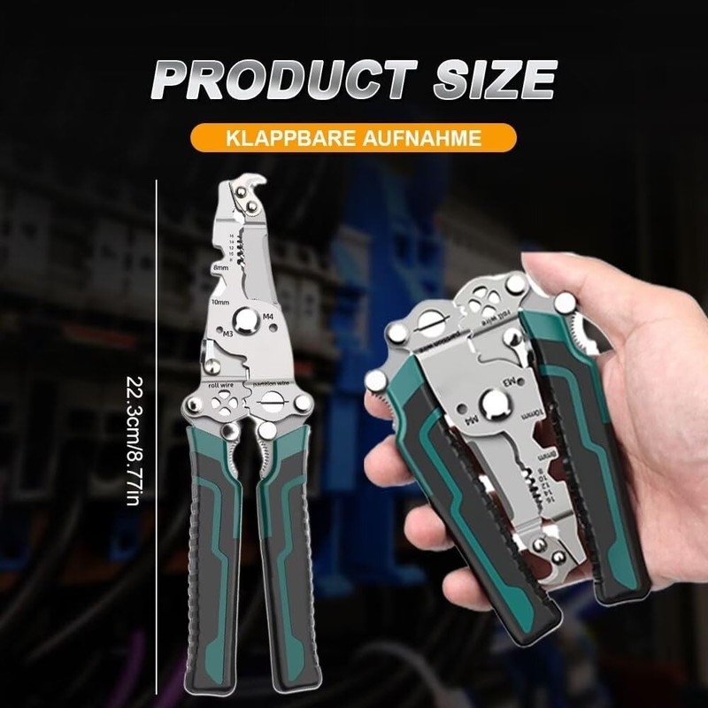 BOSENIYU 18 in 1 Foldable Wire Stripper, Multifunctional R Crimper