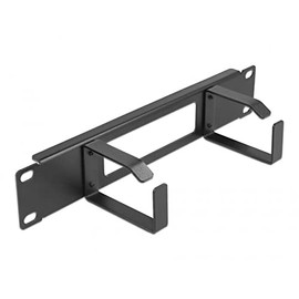 Delock 10 Inch Cable Management Panel with Opening and 2 Brackets 1 U Black