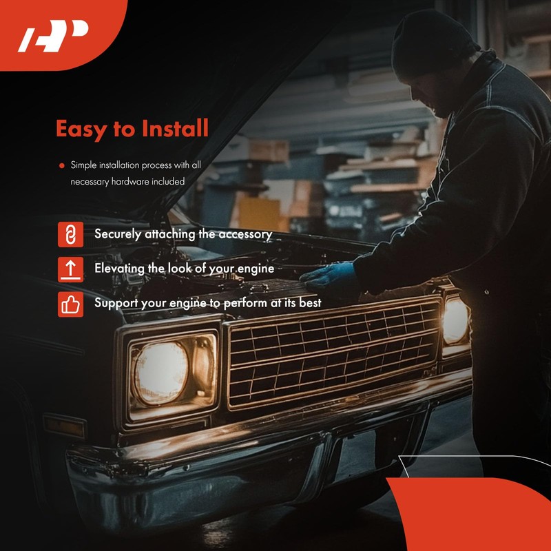 A-Premium Steel Chrome Alternator Bracket Kit Compatible with 1955-1968 Chevy