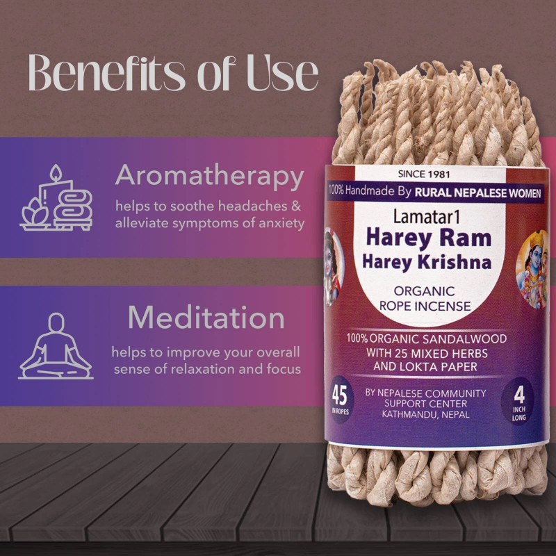 Lamatar1 Natural Rope Incense Set Of 2 Pack Burning Gently