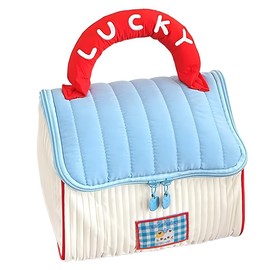 Kosmetiktasche, Niedliches Haus, Groß Kosmetiktasche für Damen, Tragbare Schminktasche, Kulturtasche, Reise Kosmetiktasche, Carrybag, mit Fach (18×13×17.5cm)