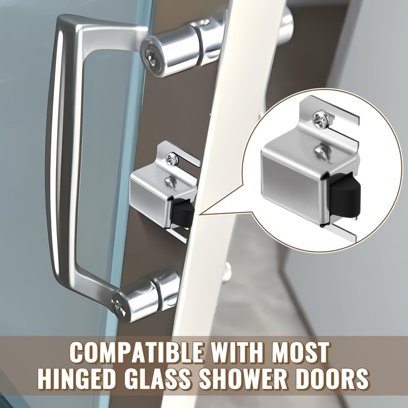 Jetec 2 Pack Shower Door Latch Replacement, Stainless Steel Single