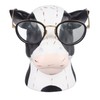 Black White Cow Head Wearing Glasses Statues Resin Stable Glasses