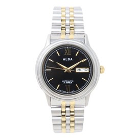 Seiko ALBA Made in Japan Men's Metal Band, Calendar, Date, Week, Stainless Steel, Analog, Automatic Winding, Mechanical, Made in Japan, Combination Color (AQHA012), Bracelet Type