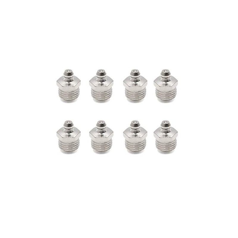 uxcell 8pcs M14 x 1.5 Thread Nickel Plated Straight Grease