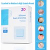 ZD Silicone Foam Dressing with Border Adhesive 4"x4" Waterproof Wound