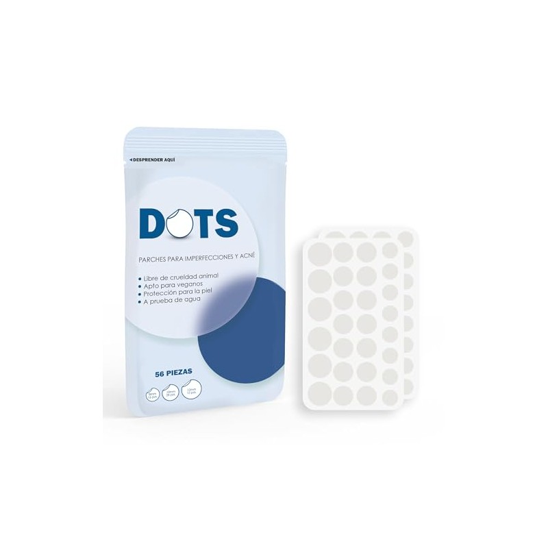 Dots Parches Para Acné - 56 Piezas (8mm/10mm/12mm) Resistentes Al