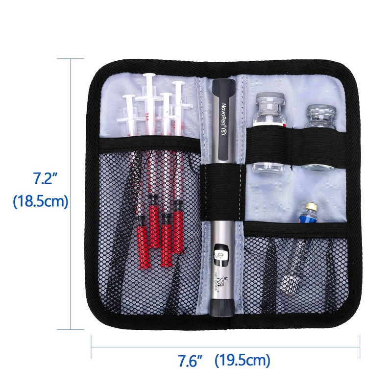 Yarwo インスリンケース 2層式 血糖値測定用品 インスリン注射用品 まとめて収納 コンパクト インスリンポーチ パープル