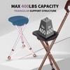 Walking Cane with Folding Seat 400 lbs Capacity Adjustable Canes
