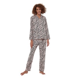 GLOBAL Womens Pajama Set Short Sleeve PJs for Women cotton Pajamas Summer Sleepwear Pink Zebra