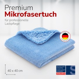 ALCLEAR 820203U Poliertuch 2-Seiten-Allrounder Premium ohne Hologramme, f. Auto Yachting & Poliermaschine, 40x40 cm blau