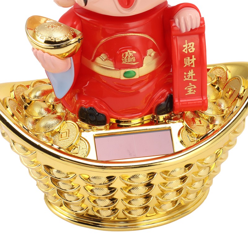 God of Wealth Statue Sunlight Power Vivid Delicate Nodding God