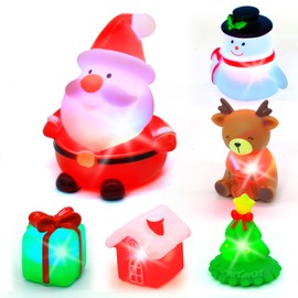 Christmas Bath Toys for Toddlers: Light-Up Floating Baby Toddler Kids Bath Toys Set for Boys & Girls Christmas Birthday Xmas Gifts