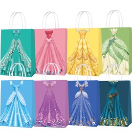 Jiaoohoo 16 Packs Princess Party Gift Bags, Princess Party Supplies for Kids Princess Themed Birthday Party treats bags