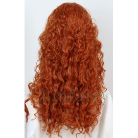 Linfairy Cosplay Wig Heat Resistant Wig Costume Prop Festive Orange Curly Hair