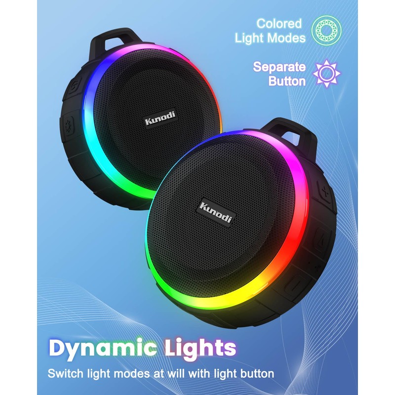 Kunodi Bluetooth Shower Speaker with IPX7 Waterproof, Portable wireless speaker