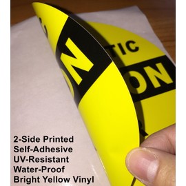 Outdoor/Indoor (2 Pack) 152mm X 152mm CAUTION AUTOMATIC DOOR Warning Alert Decal Sticker - For Business Store, Shop, Cafe, Office, Restaurant