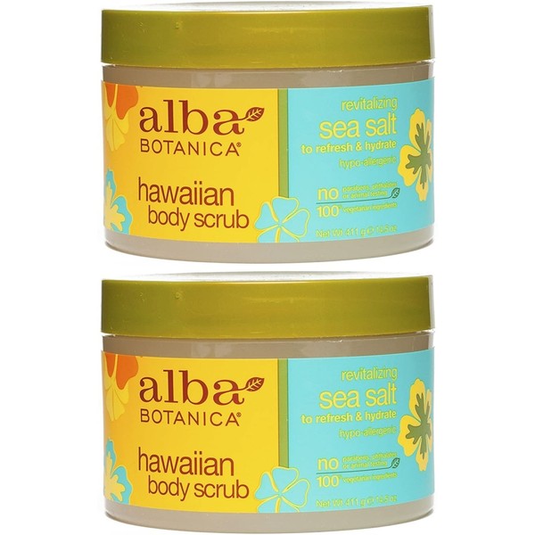 Alba Botanica Hawaiian, Sea Salt Body Scrub, 14.5 Ounce (Pack of 2)