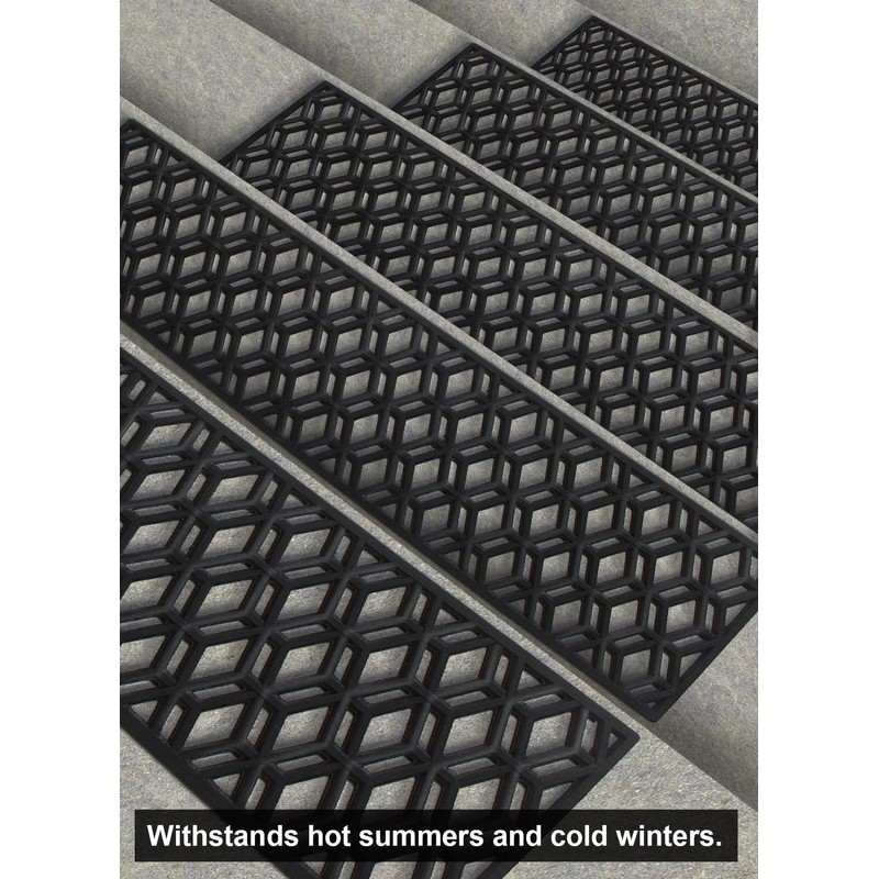 Rubber Stair Treads Non-Slip Outdoor 42”x10” (5-Pack) – Anti-Slip Step