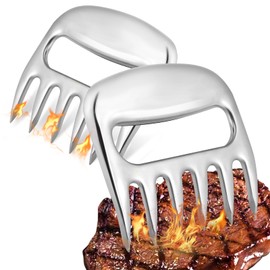 2Pcs BBQ Meat Claws, Stainless Steel Bear Claws Meat Shredder Claws, Pulled Pork Claws, Quickly and Easily Lift, Handle, Shred, and Cut Pork, Chicken, Beef & Turkey