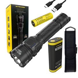 Nitecore MH25 PRO + NC1000 MH25 PRO Multitask Hybrid Series Rechargeable Flashlight -3300 lumens w NC10000 10,000mAh Lightweight PowerCharger