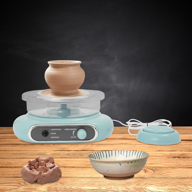 Electric Pottery Wheel Machine with Pedal Switch, Mini Pottery Wheel