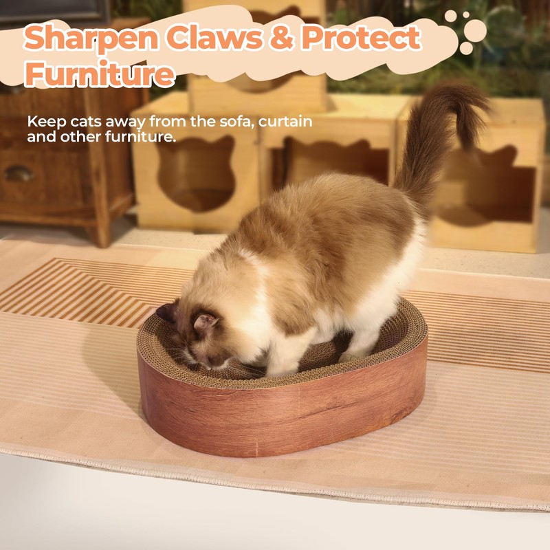 ComSaf Cat Scratcher Bed, Corrugated Cardboard Cat Scratch Bed Lounge