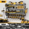 Large Power Tool Organizer Wall Mount with Charging Station for