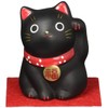 薬師窯 錦彩福おいで招き猫(小・黒) AM-Y7111