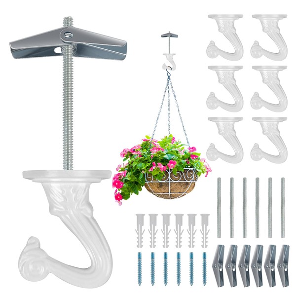 Aidoclip 6 pcs Ceiling Hooks for Hanging Plants,Hanging Hanging Lights