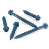 1/4" x 3" Concrete Screws, 50 PCS Blue Hex Washer