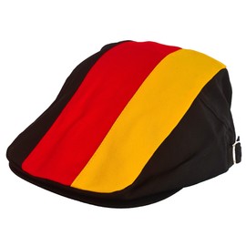 Generisch Flat Cap Germany Design in Black Red Gold / Yellow Fan Item Cap Cap Golf Hat Peaked Cap Football European Championship, Black, Red, Yellow