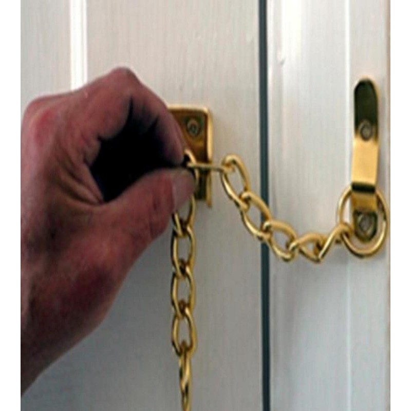 TERF® Heavy Duty Door Chain Polished Brass Narrow Design Door