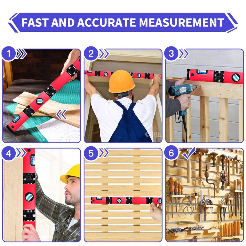 Multi-Function Foldable Level, 28 Inch Foldable Level Measuring Tool with