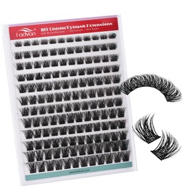 FADVAN Lash Clusters Wispy Eyelash Clusters 144pcs 8-16mm Cluster Eyelash Extensions Natural Volume Lash Extensions DIY Individual Lashes Clusters with Soft Thin Band