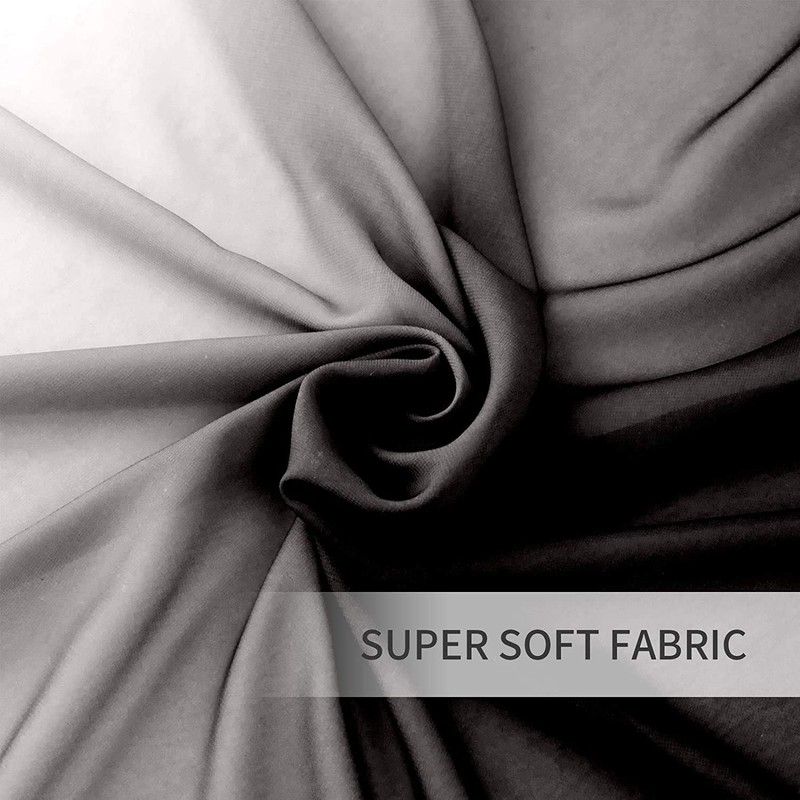 Melodieux Black Ombre Sheer Curtains Gradient Rod Pocket Voiles, 56x81