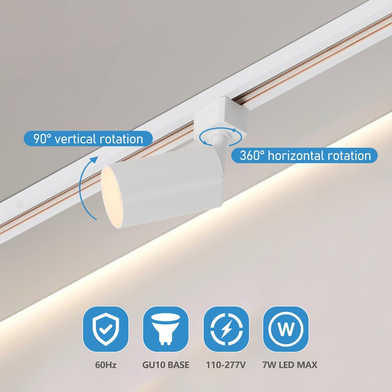 Hiiglxii 6-Light LED Track Lighting Kit with 6.6FT H Track