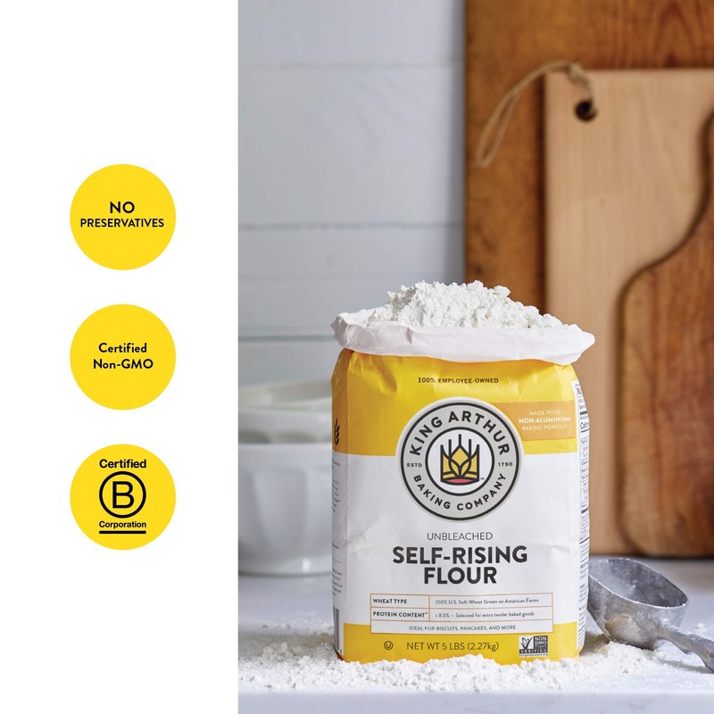 King Arthur, Unbleached Self Rising Flour, Non-GMO Project Verified, No