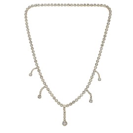 Sparkling Crystal Headpiece - Elegant teardrop-shaped design, perfect hair accessory for weddings and formal occasions(Five Vertical Chain)