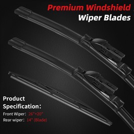 OTUAYAUTO Premium Windshield Wiper Blades Replacement for Subaru Ascent 2019-2023 All-Extreme Weather Performance Quiet No Trace, Front and Rear Wipers Top Lock 26"+20"+14" (Pack of 3)