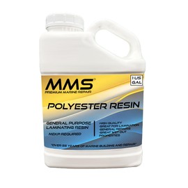 MMS Polyester Resin for Fiberglass – Marine Grade Laminating Resin for Boat Repair & Layups – MEKP Catalyst Included - Quarts and Gallons (Gallon)