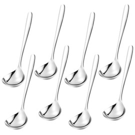 GIWOSK 8 Pack Small Ladle Soup Ladle, 8 Inch SUS 304 Stainless Steel Sauce Ladle, Gravy Ladle for Serving Soup Sauces, Dishwasher Safe