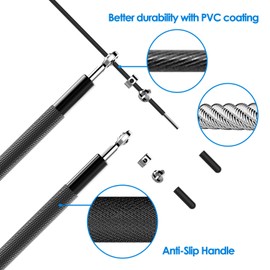 JEFlex Jump Rope, Premium Quality Skipping Rope Adjustable 10 Feet for Exercising and Training - JF0004